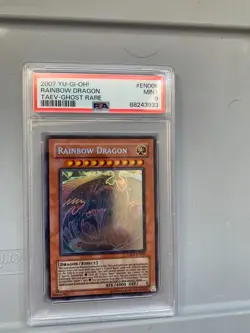 YUGIOH! PSA 9 MINT 2007 Rainbow Dragon TAEV-EN006 Ghost Rare Unlimited - Image 1