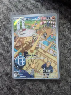 Timburr 183/167 Illustration Rare Holo Twilight Masquerade Pokemon TCG Card NM - Image 1