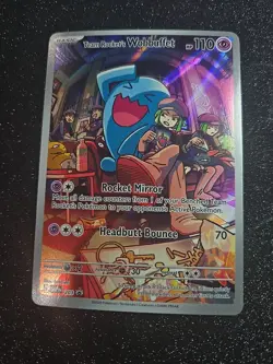 Team Rocket's Wobbuffet 203 SVP Pokemon Center Stamped Promo Pokemon Card - Image 1