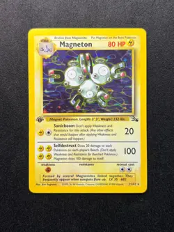 Magneton 11/62 1st Edition Fossil Set Rare Holo Pokemon Card WOTC TCG 1999 - Image 1