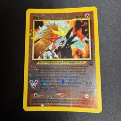 Pokemon Card - Entei #34 Black Star WOTC Movie Promo Reverse Holo SWIRL 💫 - Image 1