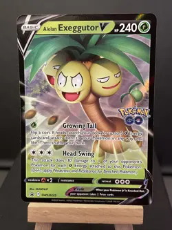 Pokemon Card Alolan Exeggutor V SWSH225 Black Star Promo Standard Size Near Mint - Image 1