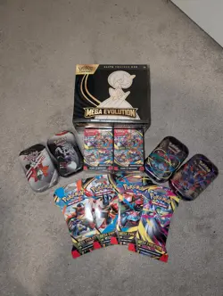 Pokemon Mega Evolution Sealed Lot ETB Booster Bundle Mini Tins Sleeved Packs - Image 1