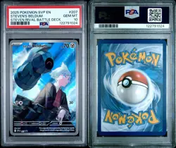 Pokemon 2025 SVP EN-SV Black Star Promo #207 Steven's Beldum PSA 10 - Image 3