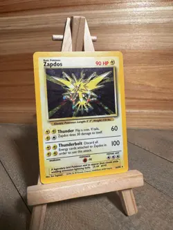 Pokemon Base Set Holo Rare Zapdos #016/102 Moderately played - Image 1