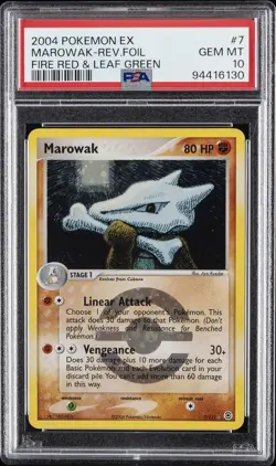 2004 POKEMON EX FIRE RED & LEAF GREEN #7 MAROWAK-REVERSE FOIL PSA 10 - Image 1