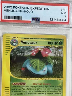 Pokemon TCG Venusaur Expedition Base Set 30/165 Regular Holo Rare PSA 7 - Image 2