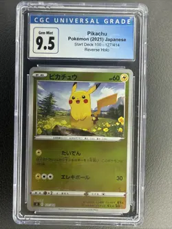 2021 Pokemon Japan SWSH Pikachu Reverse Foil Start Deck 100 #127 CGC 9.5 - Image 1
