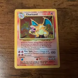 Pokemon TCG Charizard 4/102 Base Set Unlimited Holo Rare WOTC MP - Image 1