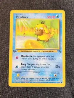 1st Edition Psyduck 53/62 Pokemon TCG WOTC Base Set Fossil LP - Image 1