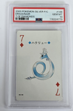 2000 Japanese Pokemon Dragonair 7 of Diamonds 148 Silver Playing Card PSA 10 Gem - Image 1