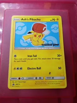 Ash's Pikachu SM113 Pokemon Card I Choose You Promo - Image 1