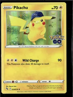 Pokemon Pikachu 028/078 Pokemon Go Holo Rare 2 Card Lot - Image 1