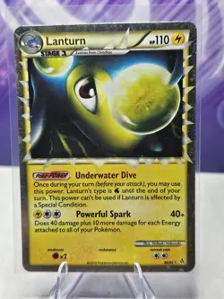 Lanturn Prime 86/95 Heart Gold Soul Silver Unleashed Holo Rare Pokemon TCG Card - Image 1