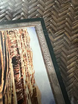 MTG 1x Italian FBB Strip Mine . signed . Miniera a Cielo Aperto. Hp/damaged - Image 2