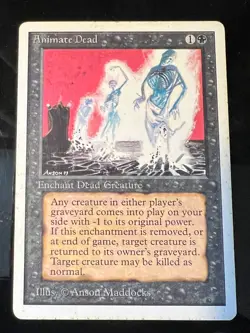 Magic the Gathering MTG Unlimited Animate Dead LP (Beta Bob) - Image 1