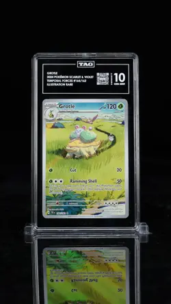 TAG 10 GEM MINT Pokemon 2024 Grotle 164/162 Temporal Forces Illustration Rare - Image 1