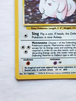 Pokemon TCG Clefairy Base Set Unlimited 1999 5/102 Holo Rare LP Vintage WOTC - Image 5