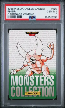1996 POKEMON JPN BANDAI CARDDASS VENDING #127 PINSIR PSA 10 - Image 1