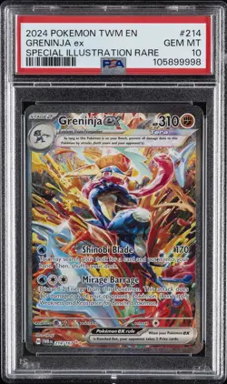 2024 POKEMON TWM EN-TWILIGHT MASQUERADE #214 GRENINJA EX PSA 10 - Image 1