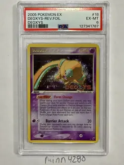 Deoxys (Defense Form) 18/107 Deoxys Stamped Reverse Holo PSA 6 Pokemon EX 2005 - Image 1