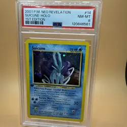 2001 Pokemon Suicune Holo Neo Revelation 1st Edition #14 PSA 8 - Image 1