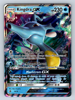 Pokemon Kingdra GX Ultra Rare S&M Dragon Majesty 18/70 - Image 1