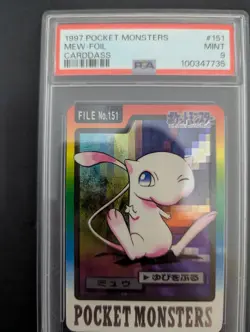 1997 POCKET MONSTERS #151 MEW-FOIL CARDDASS PSA9 - Image 1