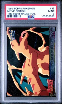 1999 TOPPS POKEMON THE MOVIE EDT THE FIGHT RAGES-FOIL #35 MOVIE EDITION PSA 9 - Image 1