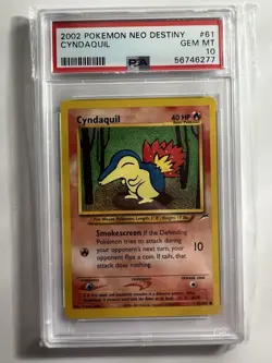 Pokemon TCG Cyndaquil Neo Genesis GEM MINT 10 NEO DESTINY - Image 1
