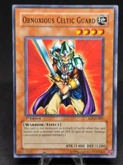 Yu-Gi-Oh! Obnoxious Celtic Guard SD5-EN007 Warrior's Triumph 1st Edition VLP - Image 1