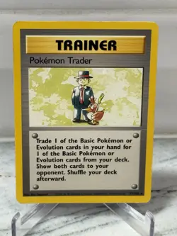 Pokemon Trader 106/130 Base Set Non-Holo Rare Pokemon Trainer Card NM-MINT - Image 1