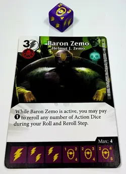 WIZKIDS Dice Masters MARVELT Common Card BARON ZEMO Helmut J. Zemo + Dice - Image 1