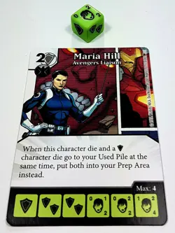 WIZKIDS Dice Masters MARVELT Common Card MARIA HILL AVENGERS LIAISON + dice - Image 1