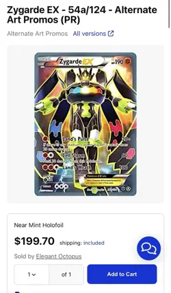 Zygarde EX 54a/124 NM Alternate Art Promo Pokemon Card - Image 4