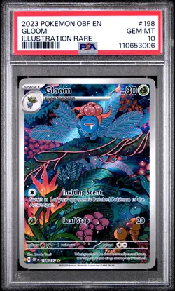 2023 POKEMON OBF EN-OBSIDIAN FLAMES ILLUSTRATION RARE #198 GLOOM PSA 10 - Image 1