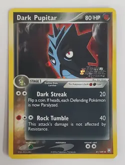POKEMON DARK PUPITAR 41/109 EX TEAM ROCKET RETURNS REVERSE HOLO NM - Image 1
