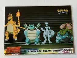 Pokemon TCG Round One Equals Defeat Pokemon Topps Mewtwo Strikes Back 26 Nm - Image 1