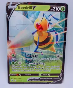 Beedrill V 001/189 Holo Ultra Rare Astral Radiance Pokemon NM Fresh Pull - Image 1