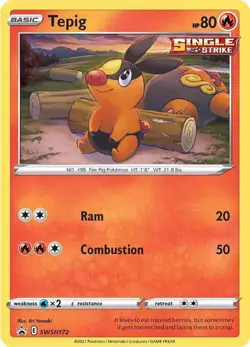 6x - Tepig - LOT of 6 - Holo SWSH172 - Pokemon - SWSH: Sword & Shield Promo - NM - Image 1