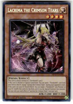 Yugioh Lacrima the Crimson Tears MP25-EN100 Prismatic Secret Rare 1st Edition NM - Image 1