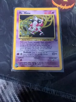 Pokemon TCG Mr. Mime Jungle Holo Card 6/64 Unlimited Rare - MP - Image 1