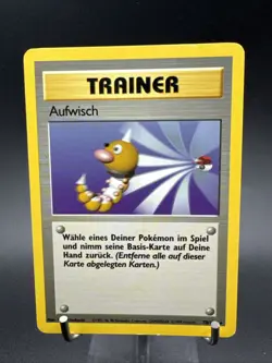 AUFWISCH 1999 GERMAN POKEMON BASE SET RARE TRAINER CARD 78/102 - Image 1