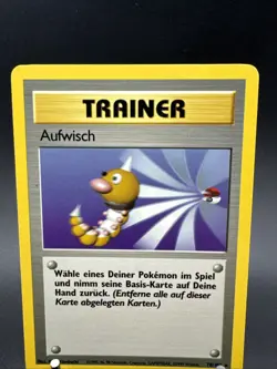AUFWISCH 1999 GERMAN POKEMON BASE SET RARE TRAINER CARD 78/102 - Image 2