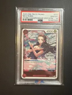 2023 Nico Robin Store Championship One Piece Card TCG PSA 10 Gem Mint English - Image 1