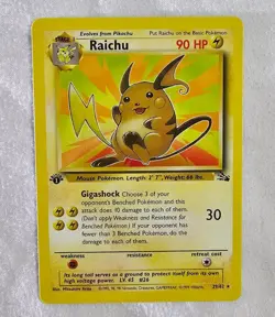 Pokemon Cards Raichu 29/62 Rare Fossil FIRST EDITION - Image 1
