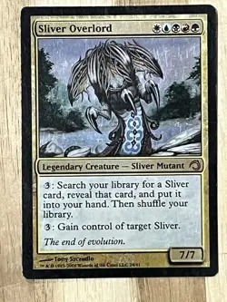 MTG Magic Card Sliver Overlord Foil 24/41 PDS Premium Deck Series Played - Image 1