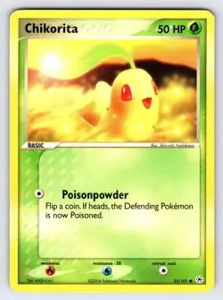 Chikorita 55/101 2004 EX Hidden Legends Pokemon Card TCG Nintendo Common - Nm - Image 1