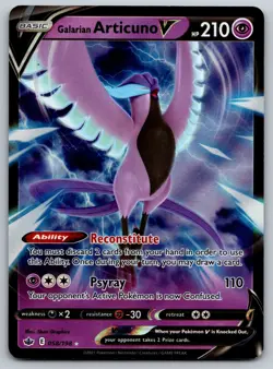 Galarian Articuno V 058/198 SWSH06: Chilling Reign NM Pokemon Card TCG - Image 1