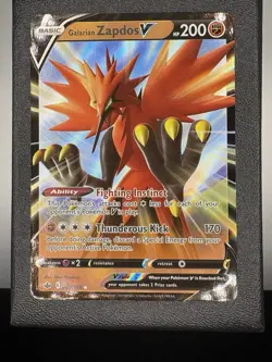 Galarian Zapdos V 080/198 Chilling Reign Ultra Rare Holo Card Pokemon TCG NM - Image 1